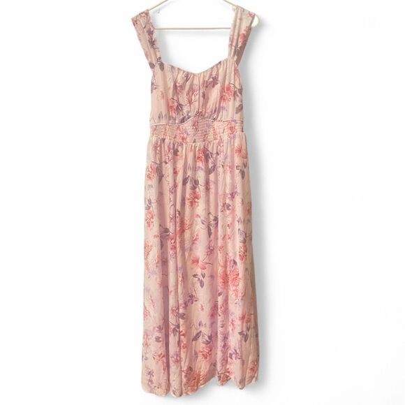 Grace Karin Floral A Line Maxi Dress - off shoulder Pink and Purple size XL -NWT - Picture 3 of 7